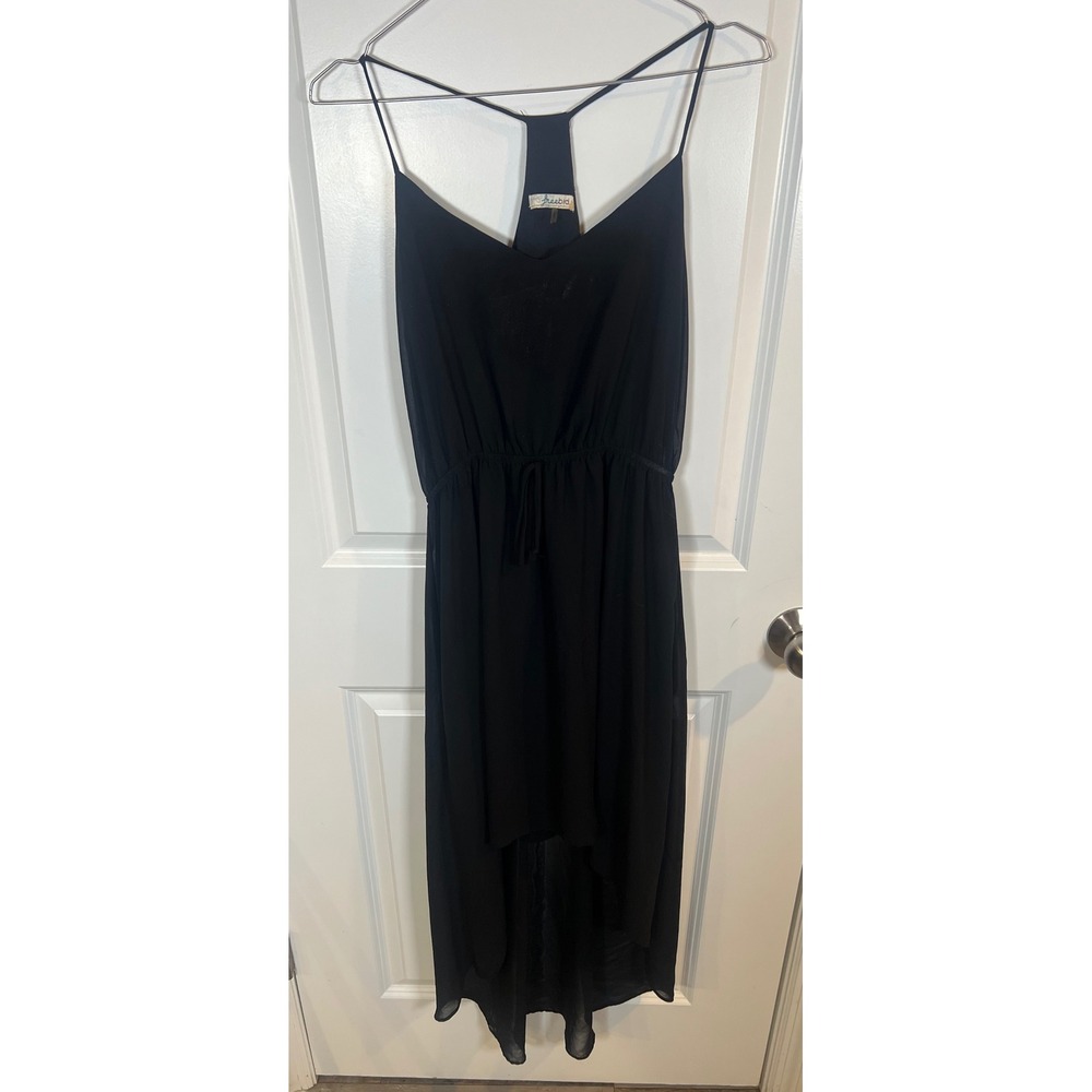 Freebird Womens High-Low Dress Black Racerback‎ Spaghetti Strap Size Small